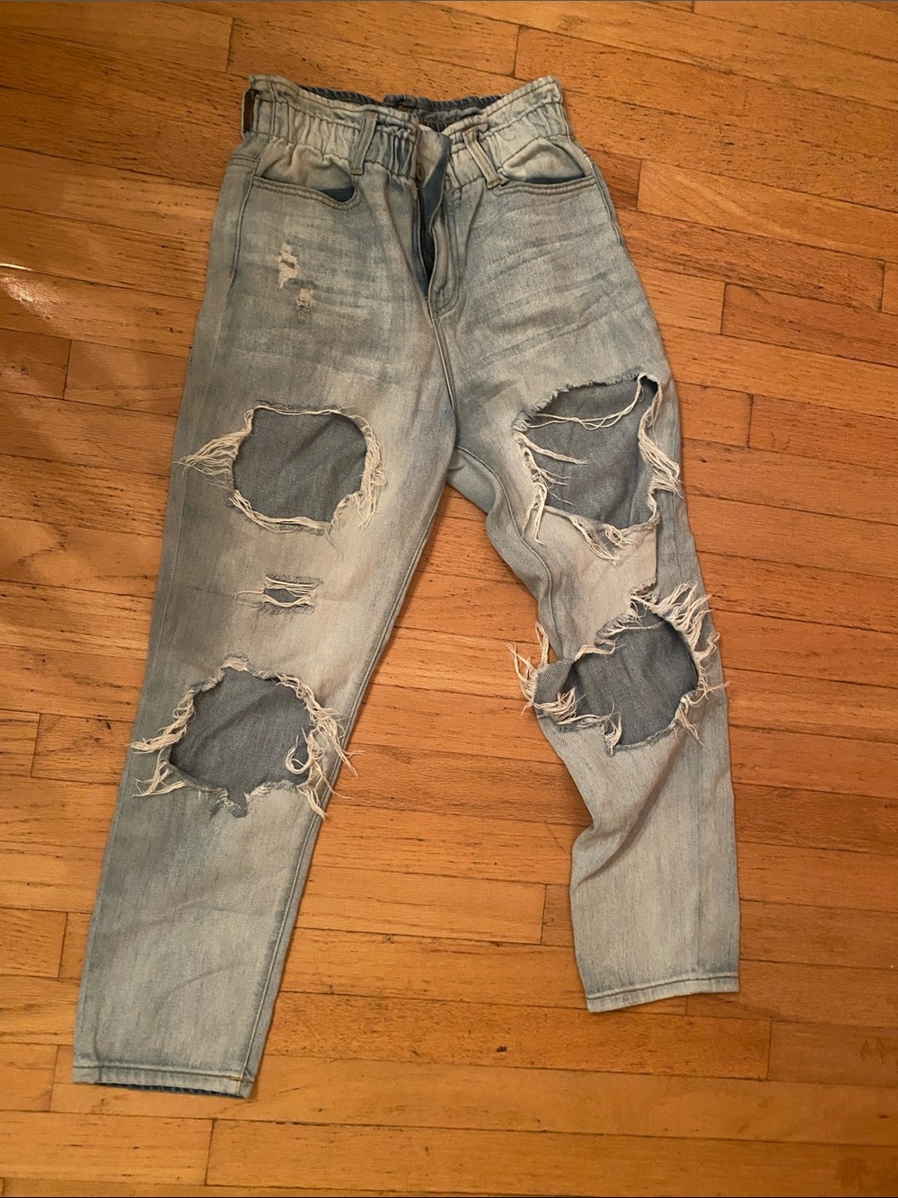 Women’s Light Blue Distressed Ripped Jeans